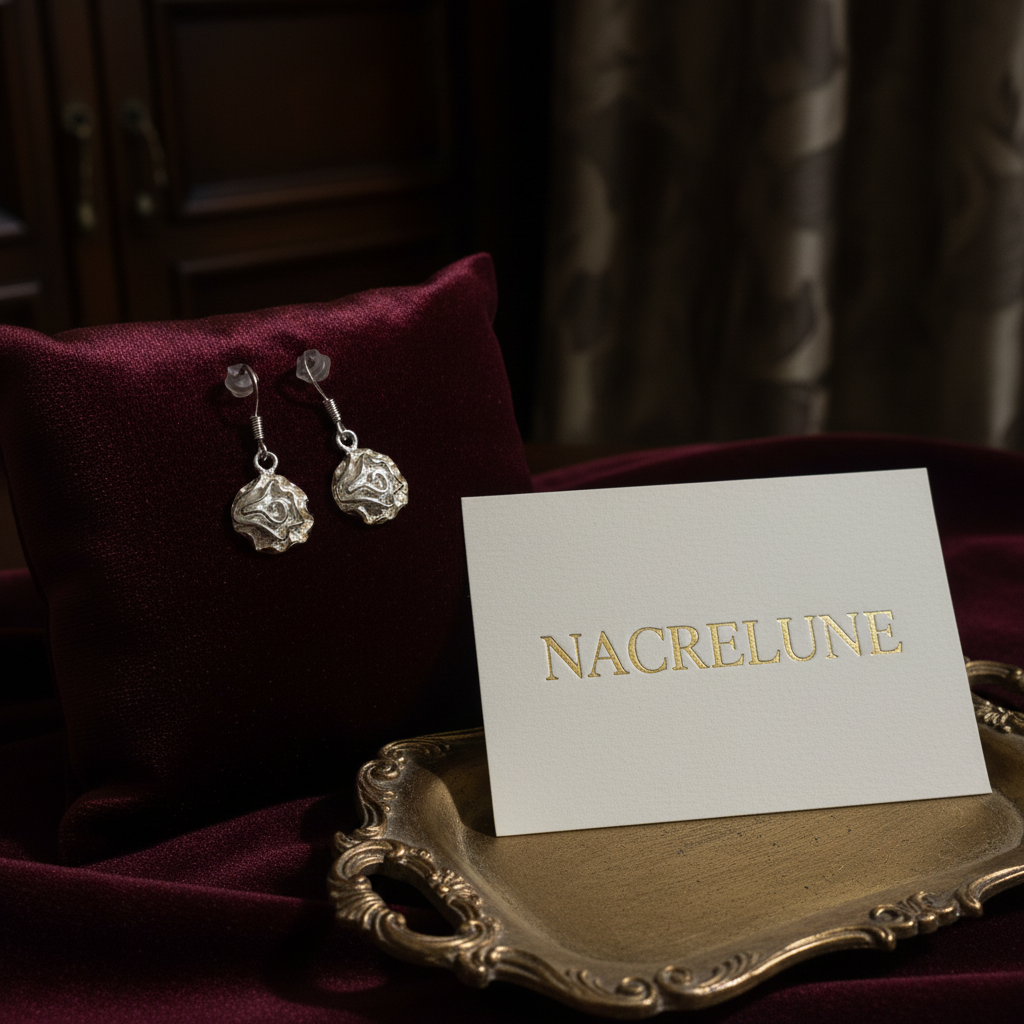 Boucles en argent véritable en forme de rose nacrelune.com boucles d'oreille