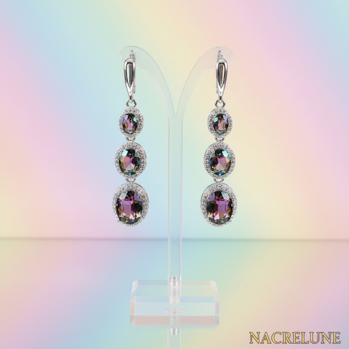 Boucles d’oreille en argent avec topazes mystiques nacrelune.com boucles d'oreille