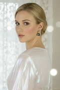Boucles d’oreille en argent avec topazes taillées traitées mystique nacrelune.com boucles d'oreille