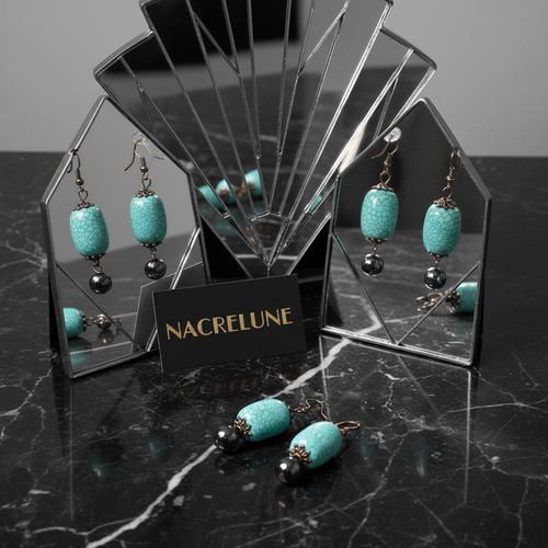 Boucles d’oreille en turquoise nacrelune.com boucles d'oreille