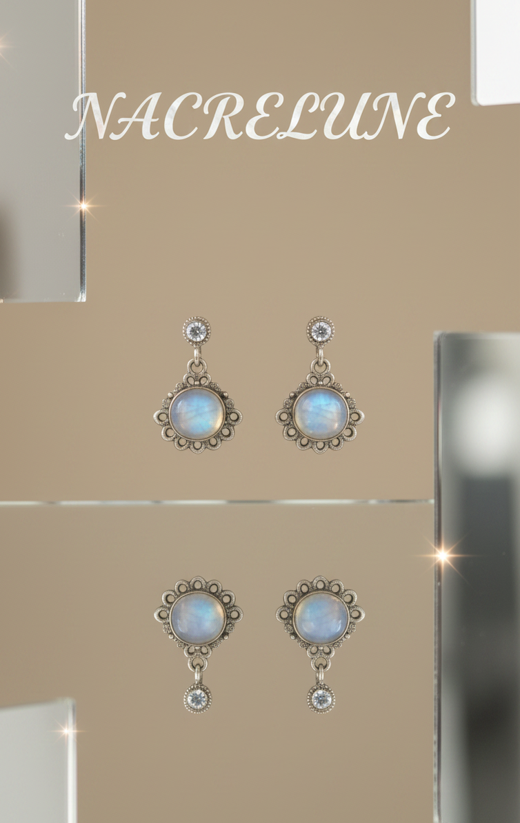 Boucles d'Oreille Argent 925 & Pierres de Lune – Bijou Spirituel Féminité & Intuition | NACRELUNE NACRELUNE boucles d'oreille