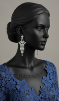 Longues Boucles d'Oreille en Strass Forme Pagode – Bijou Éclatant Design Asiatique | NACRELUNE NACRELUNE boucles d'oreille
