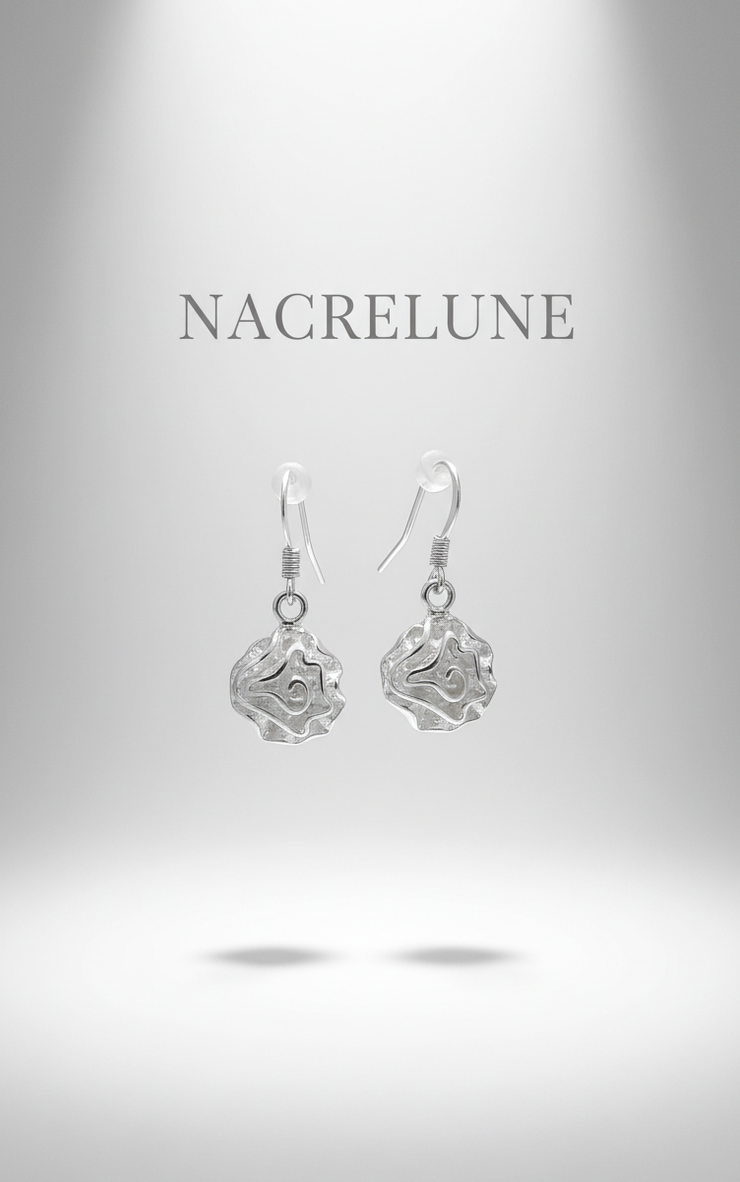 Boucles d'Oreille Argent 925 en Forme de Rose - Motif Floral Sculpte | NACRELUNE NACRELUNE boucles d'oreille