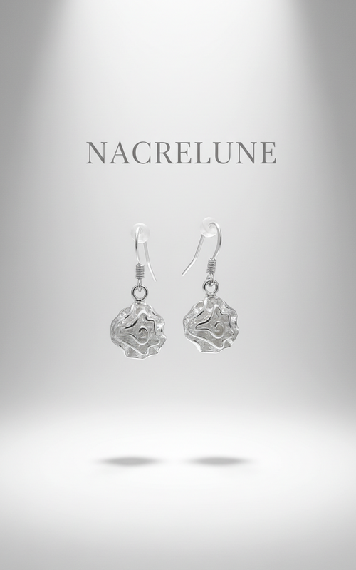 Boucles d'Oreille Argent 925 en Forme de Rose - Motif Floral Sculpte | NACRELUNE NACRELUNE boucles d'oreille