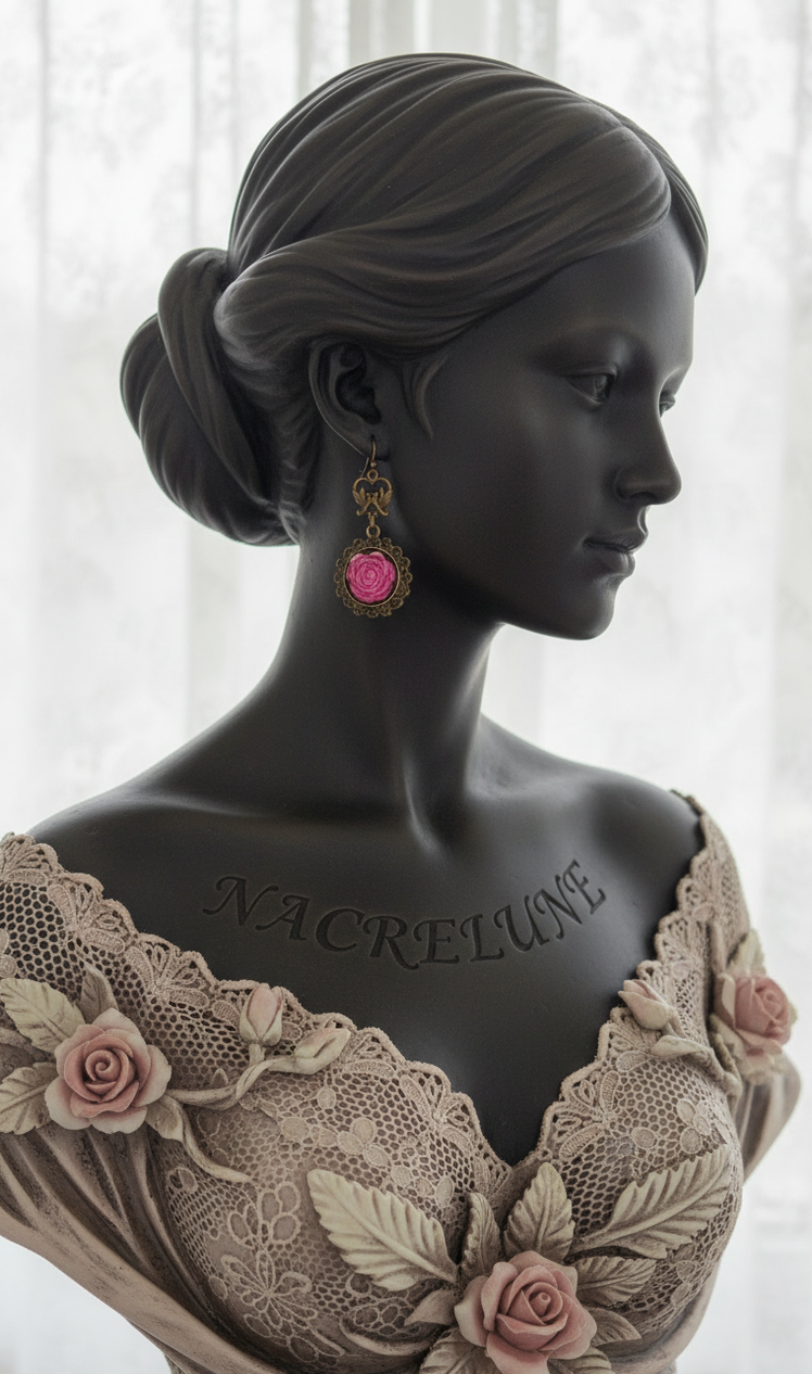 Boucles d'Oreille Romantiques Fleurs Roses – Bijou Floral Délicat Petit Prix | NACRELUNE NACRELUNE boucles d'oreille