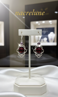 Pendientes de plata con granate y topacio rosa