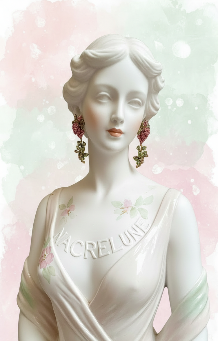 Boucles d’oreilles en strass en forme de roses – 6 couleurs au choix-NACRELUNE NACRELUNE boucles d'oreille