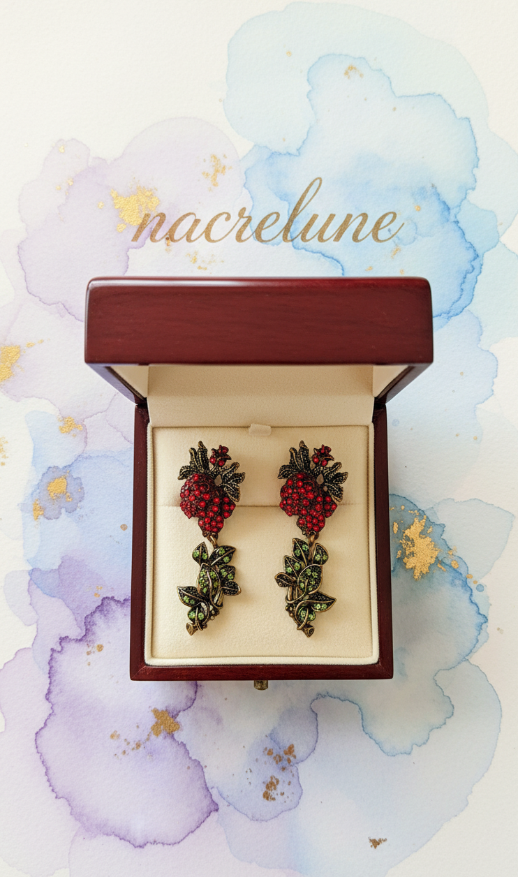 Boucles d’oreilles en strass en forme de roses – 6 couleurs au choix-NACRELUNE NACRELUNE boucles d'oreille