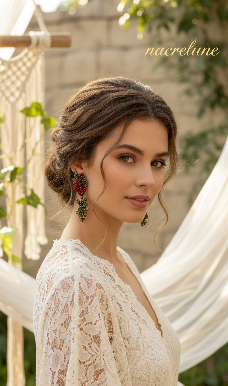 Boucles d’oreilles en strass en forme de roses – 6 couleurs au choix-NACRELUNE NACRELUNE boucles d'oreille