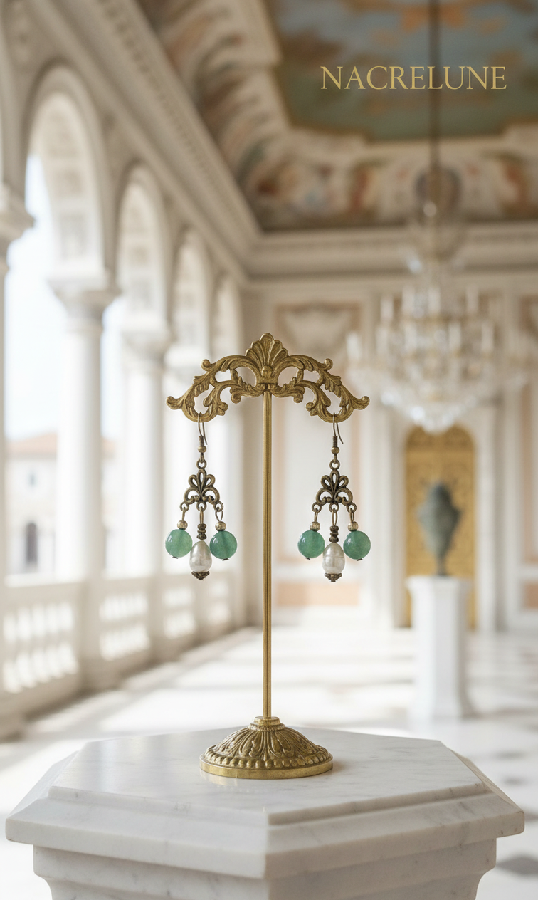 Pendientes de ágata y perlas cultivadas – Joya de litoterapia y elegancia natural