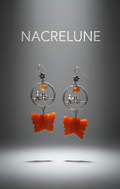 Boucles d’oreilles agate cornaline, papillons et oiseaux-NACRELUNE NACRELUNE boucles d'oreille