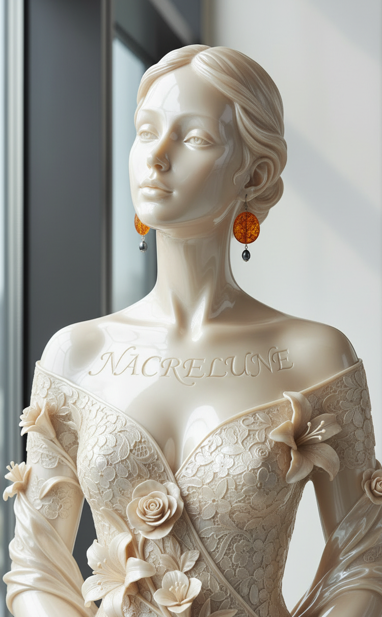 Boucles d'Oreille Ambre Pressé & Perles de Culture Noires – Bijou Naturel | NACRELUNE