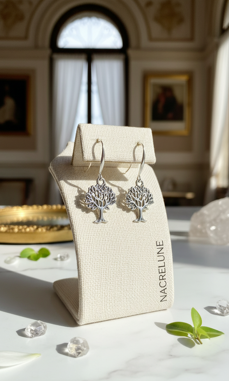 Boucles d'oreille arbre en été – Bijou nature & éclat estival | NACRELUNE