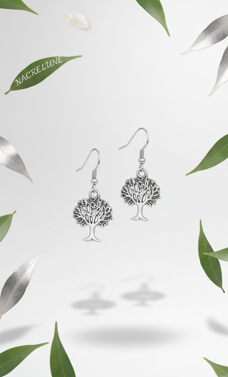 Boucles d'oreille arbre en été – Bijou nature & éclat estival | NACRELUNE