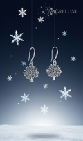 Boucles d'oreille arbre en hiver – Bijou nature & poésie hivernale | NACRELUNE