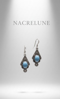 Boucles d’oreilles argent 925 et calcédoine bleue – Modèle 2-NACRELUNE NACRELUNE boucles d'oreille