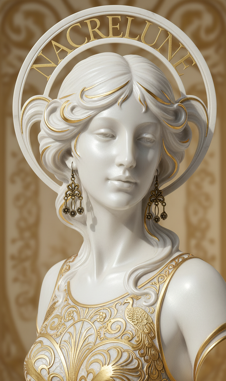 Boucles d'oreille Pendantes Dorées – Chandelier Filigrane & Perles | NACRELUNE NACRELUNE boucles d'oreille