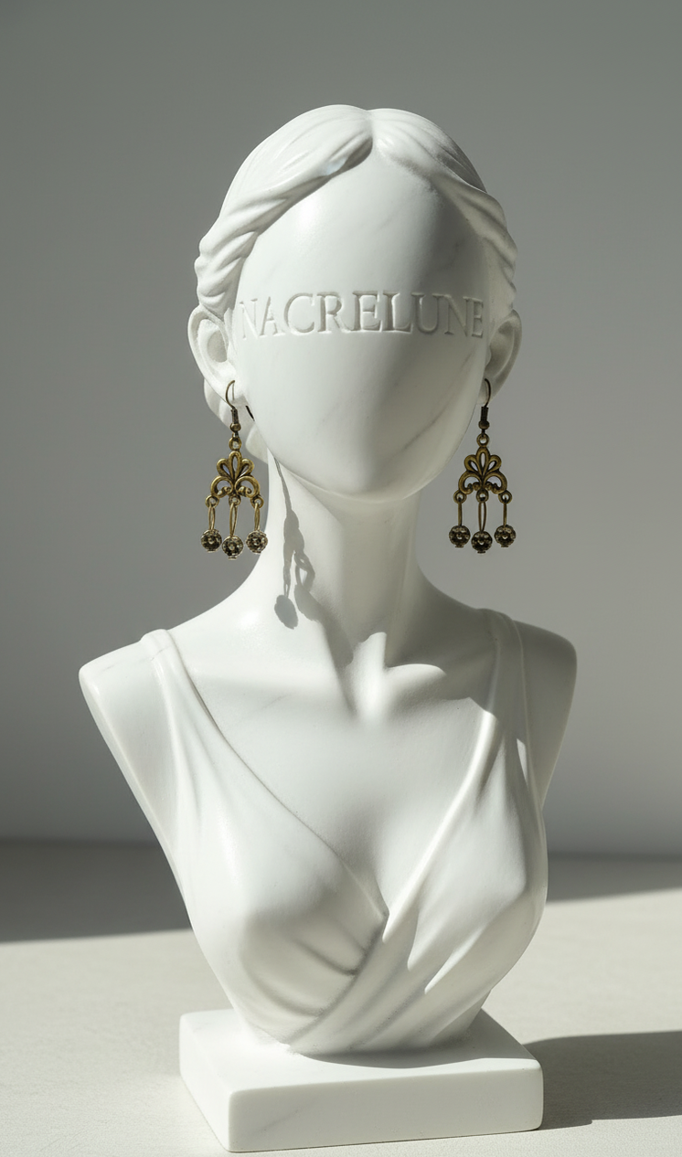 Boucles d'oreille Pendantes Dorées – Chandelier Filigrane & Perles | NACRELUNE NACRELUNE boucles d'oreille