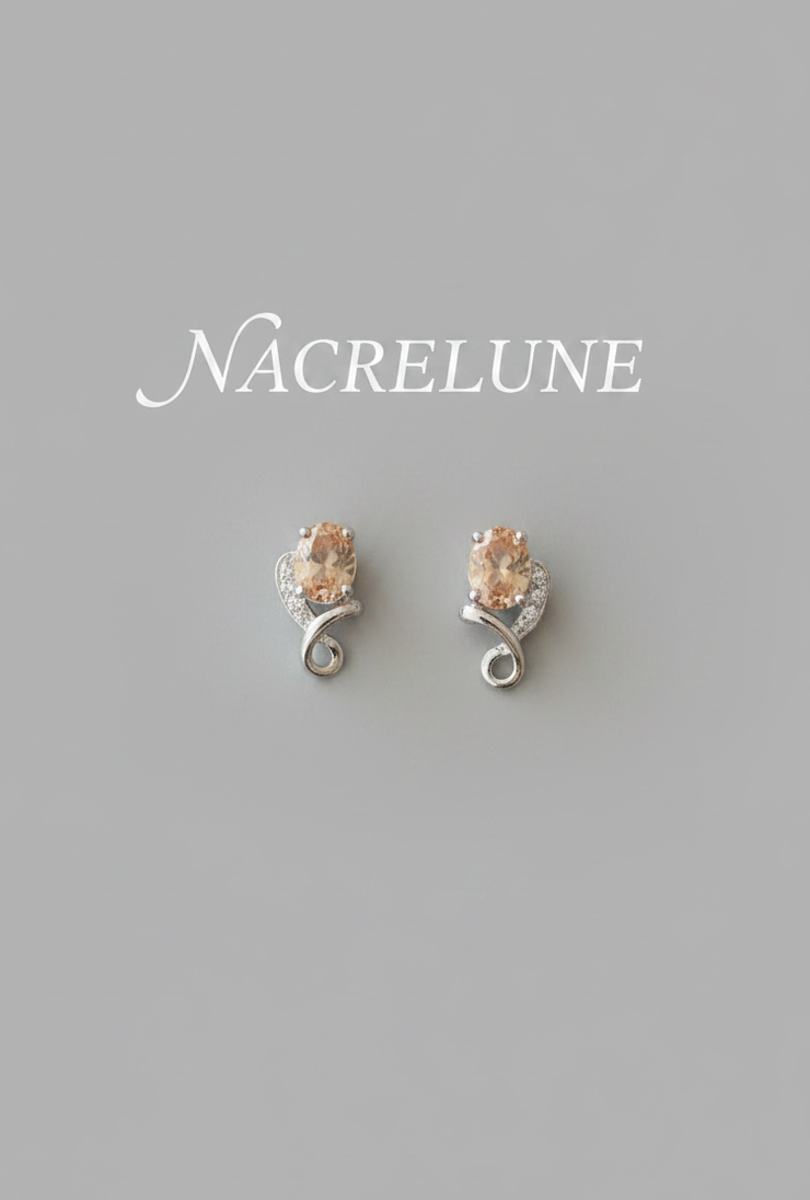 Boucles d'Oreille Argent 925 et Citrines – Bijou Semi-Précieux Lumineux | NACRELUNE