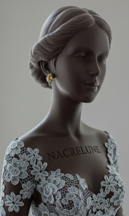 Boucles d'Oreille Argent 925 et Citrines – Bijou Semi-Précieux Lumineux | NACRELUNE NACRELUNE boucles d'oreille