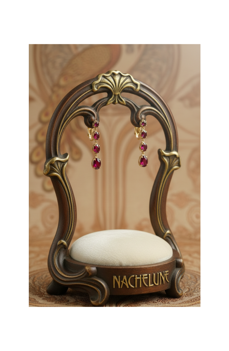 👑Boucles d’oreille clip vintage imitation rubis