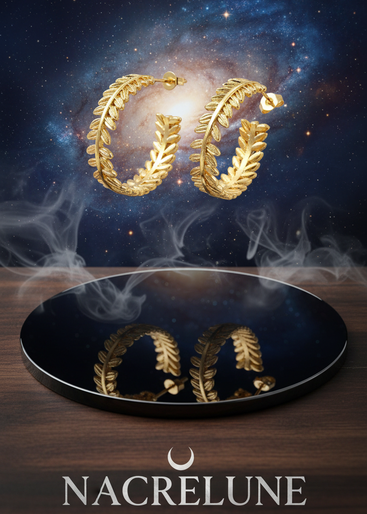 Boucles d'oreilles Créoles Acacia – Cuivre Plaqué Or 18K NACRELUNE boucles d'oreille
