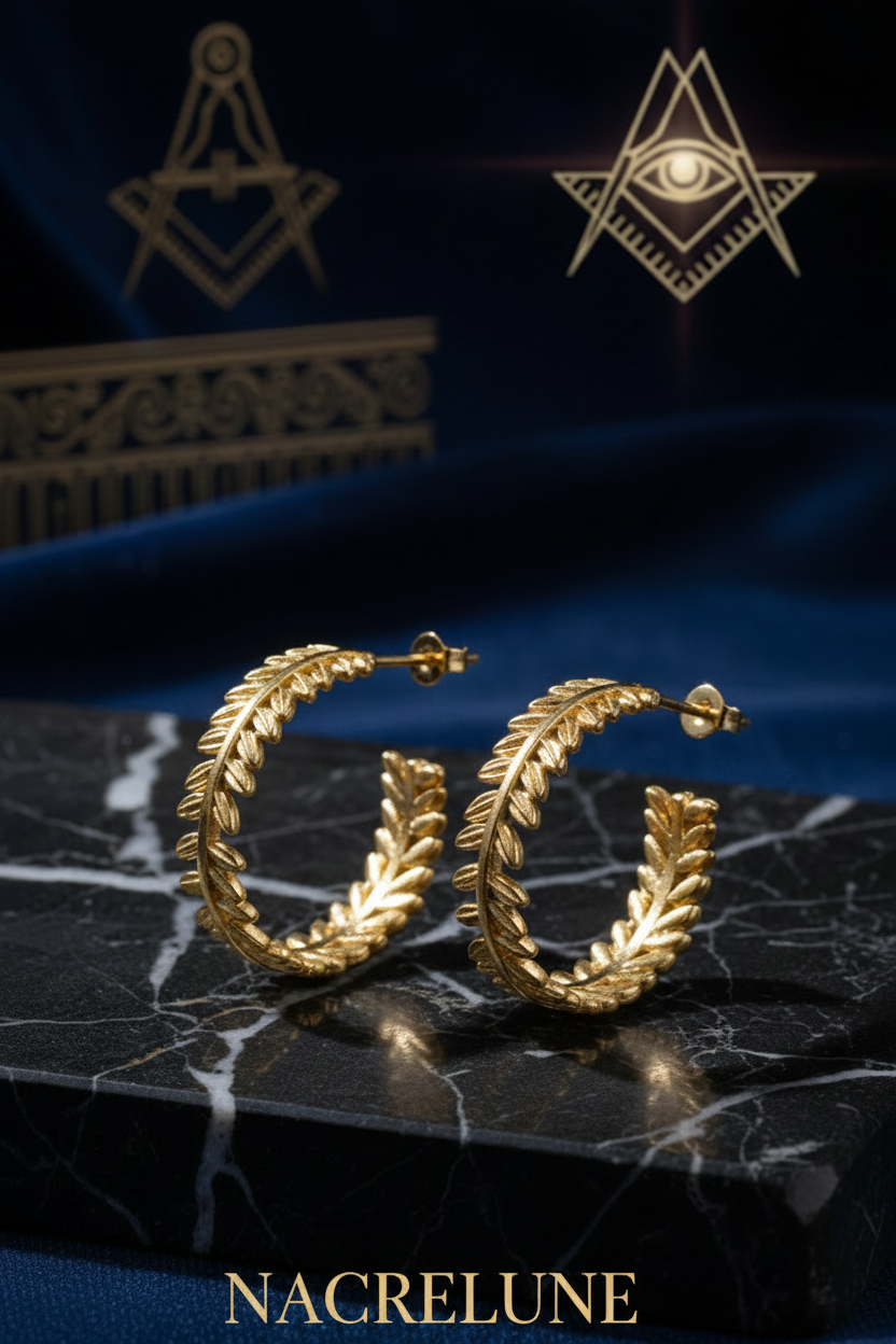 Boucles d'oreilles Créoles Acacia – Cuivre Plaqué Or 18K NACRELUNE boucles d'oreille