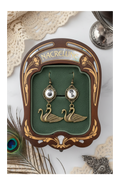 Swan cameo earrings