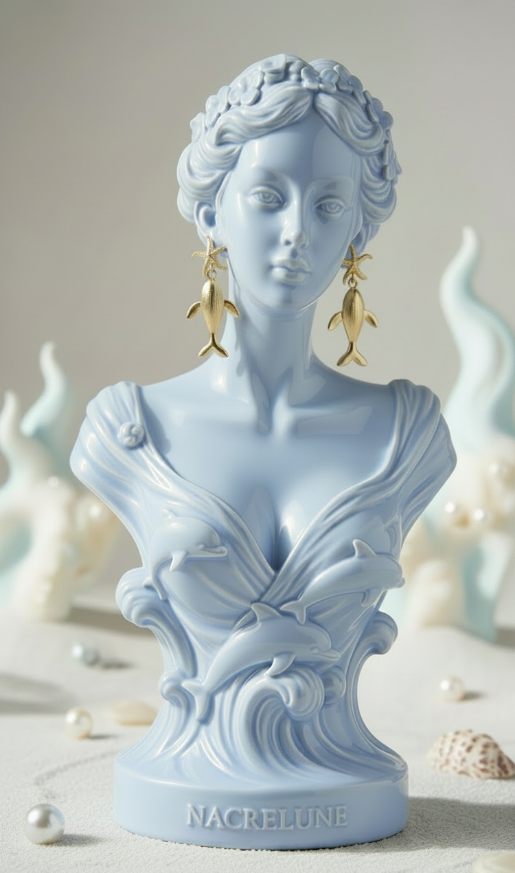 Boucles d'oreilles Dauphin – Acier Inoxydable Plaqué Or 18K | NACRELUNE