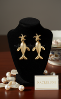Boucles d'oreilles Dauphin – Acier Inoxydable Plaqué Or NACRELUNE boucles d'oreille