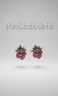 Boucles d’oreilles en strass roses, forme rose-NACRELUNE NACRELUNE boucles d'oreille