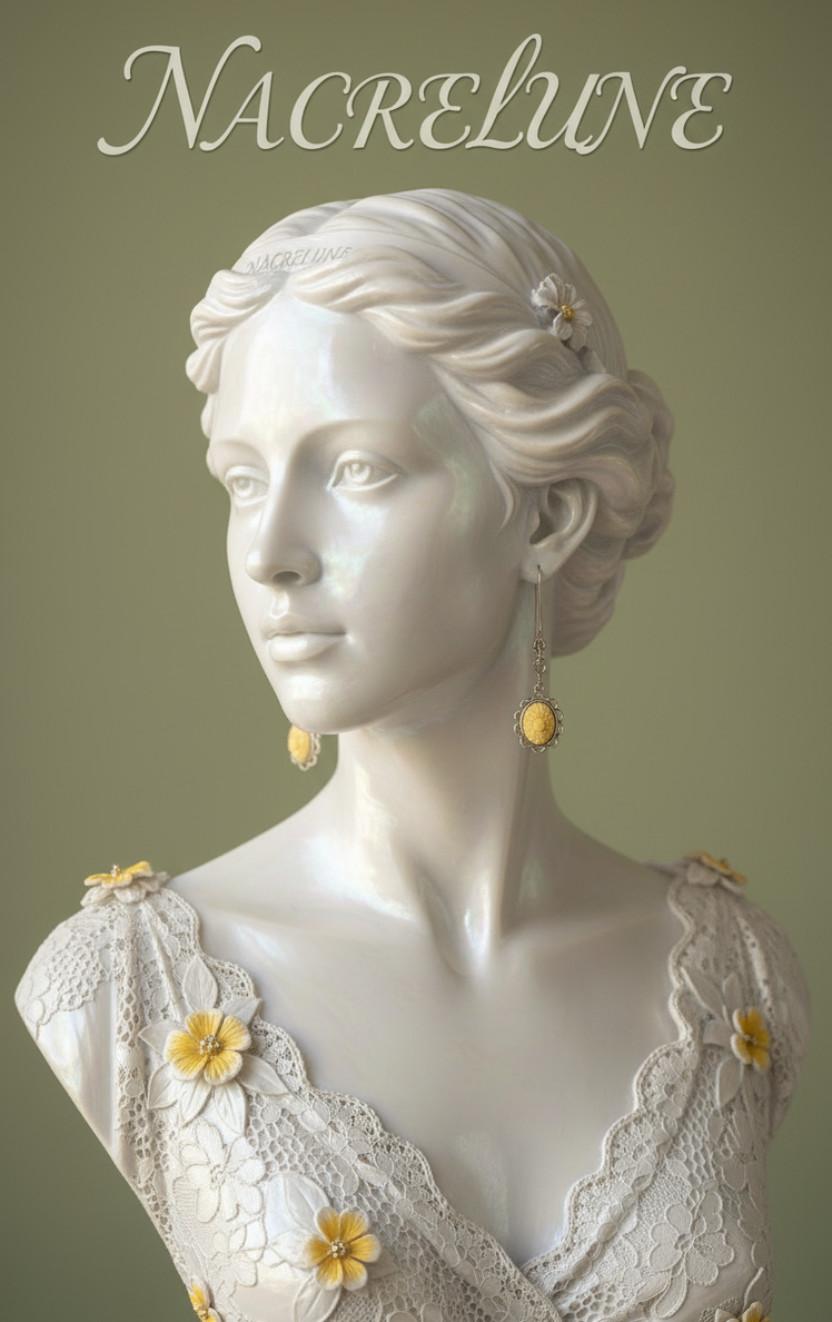 Resin cameo flower earrings