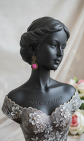 Boucles d'Oreille Romantiques Fleurs Roses – Bijou Floral Délicat Petit Prix | NACRELUNE NACRELUNE boucles d'oreille