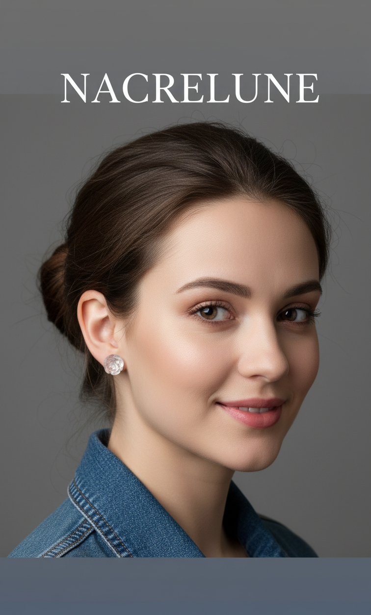 Boucles d’oreilles en cristal de roche en forme de rose-NACRELUNE NACRELUNE boucles d'oreille