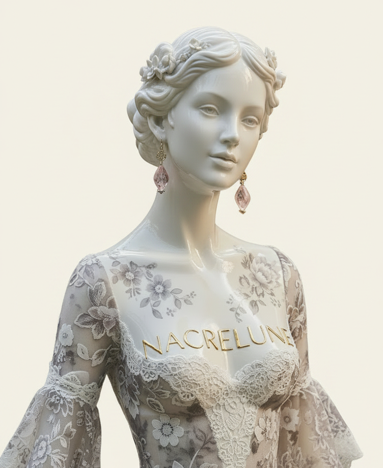 Boucles d'Oreille Roses en Verre Artisanal – Bijou Délicat Fait Main | NACRELUNE NACRELUNE boucles d'oreille