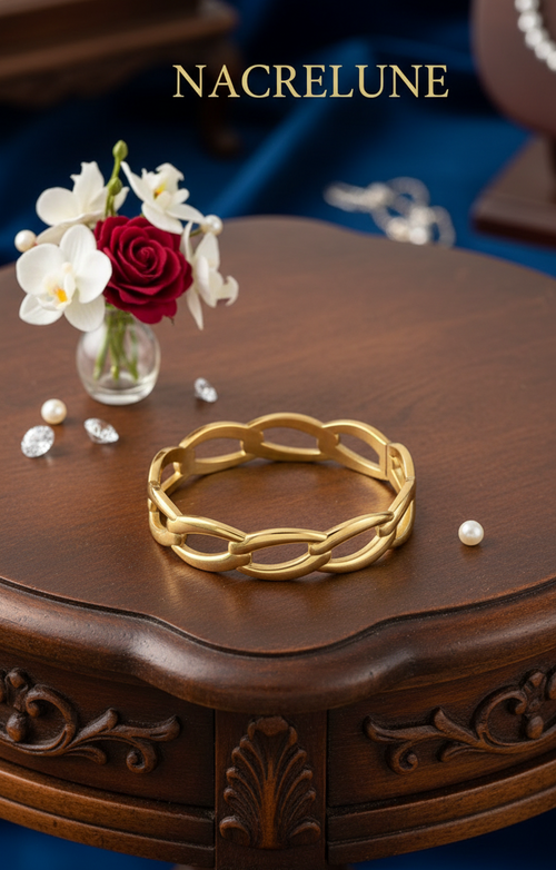 Bracelet Articulé Plaqué Or 18K – Acier Inoxydable 304 NACRELUNE bracelet