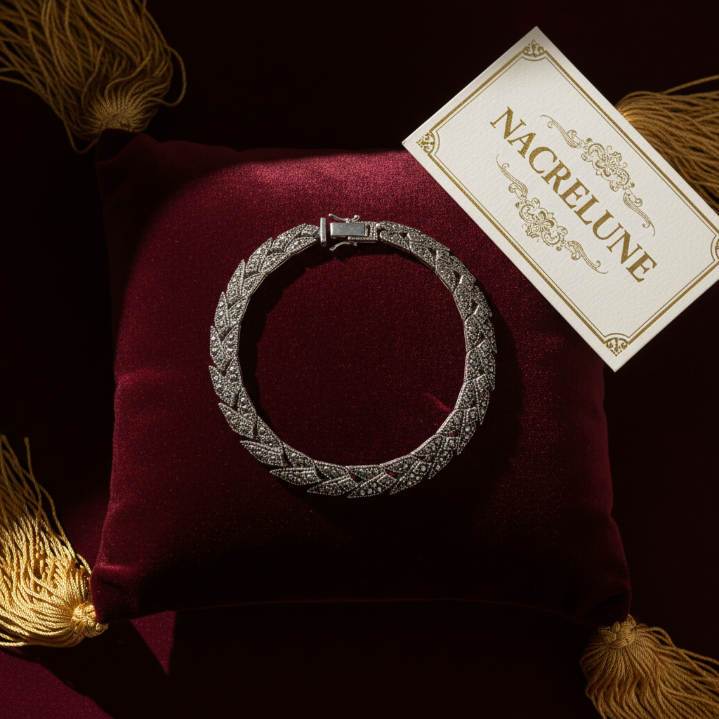 Bracelet Argent 925 et Marcassites - Bijou Rétro Chic nacrelune.com bracelet