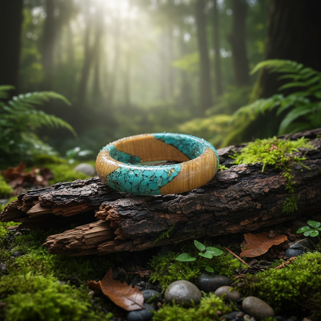 Bracelet bois naturel et résine nacrelune.com bracelet