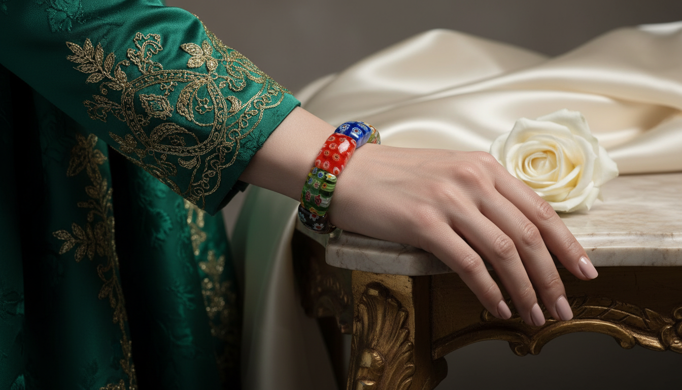 Bracelet élastique millefiori nacrelune.com bracelet