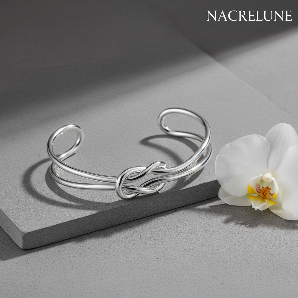 Bracelet Nœud en Argent 925 - Bijou Tendance Élégant et Symbolique nacrelune.com bracelet