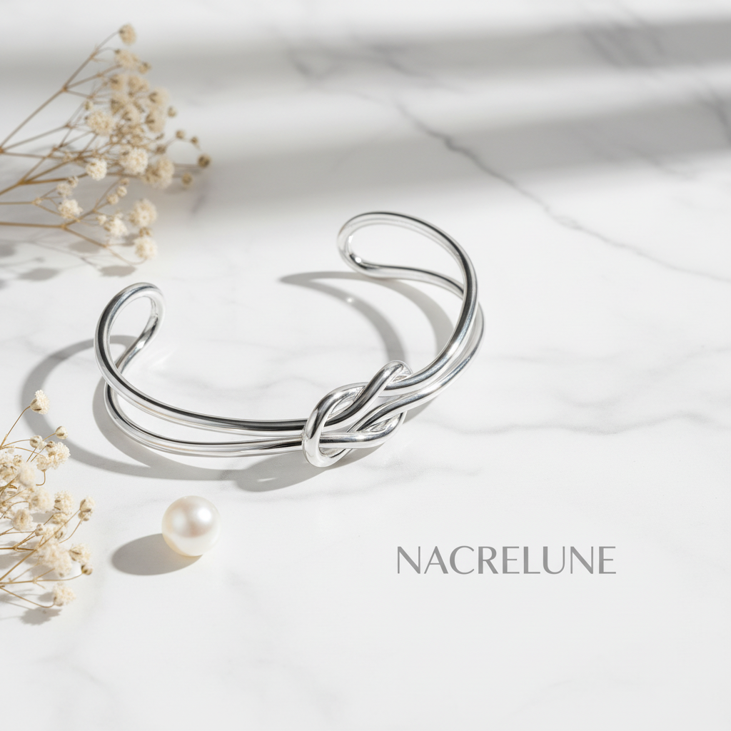 Bracelet Nœud en Argent 925 - Bijou Tendance Élégant et Symbolique nacrelune.com bracelet