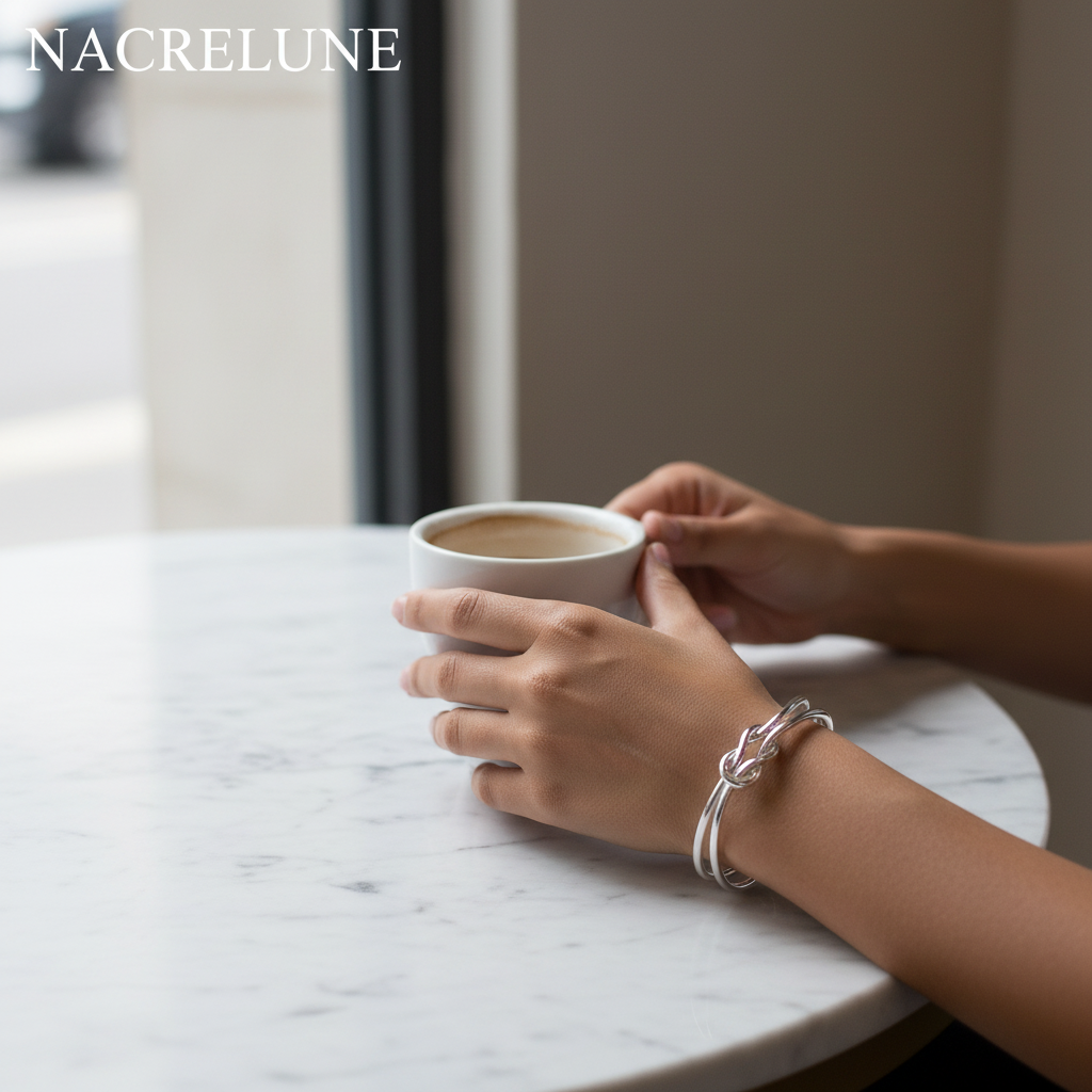 Bracelet Nœud en Argent 925 - Bijou Tendance Élégant et Symbolique nacrelune.com bracelet