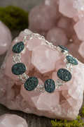 Bracelet en argent et titanites ou sphènes (pierres ovales 16X12mm) nacrelune.com bracelet