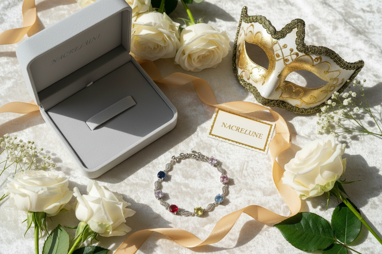 Bracelet strass élégant avec NACRELUNE