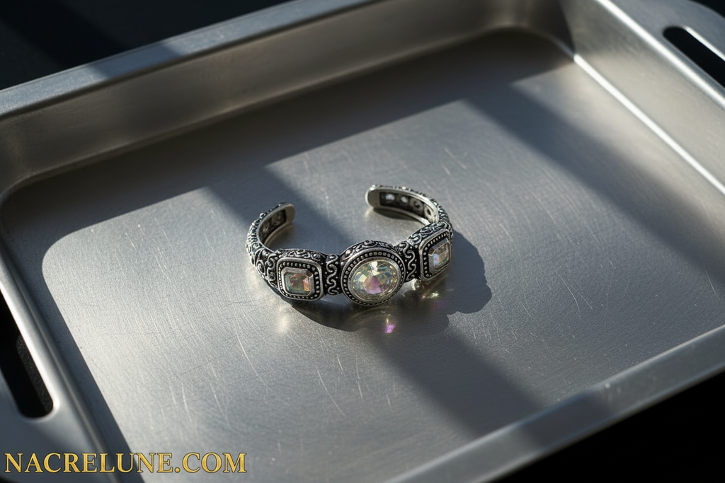 Bracelet en argent et topazes traitées "mystique arc en ciel" nacrelune.com bracelet