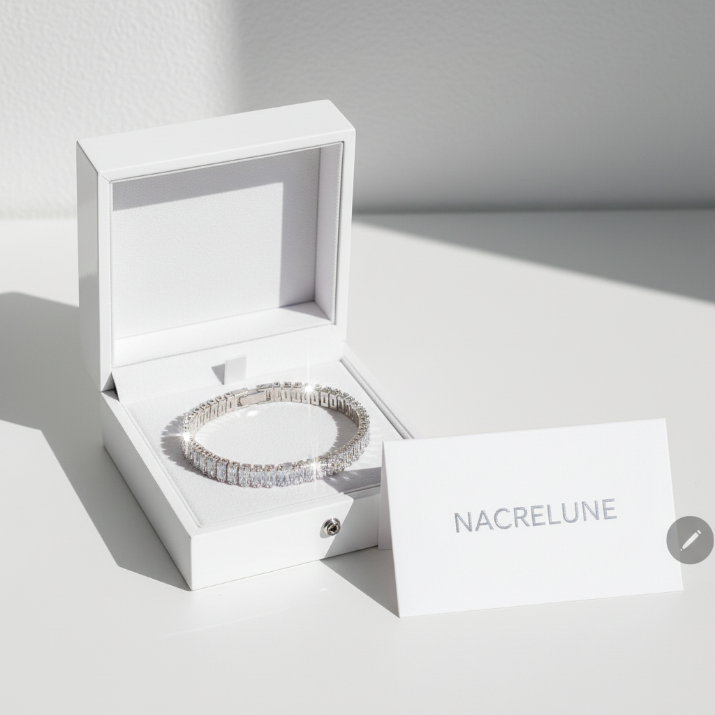 Bracelet zirconia large écrin blanc