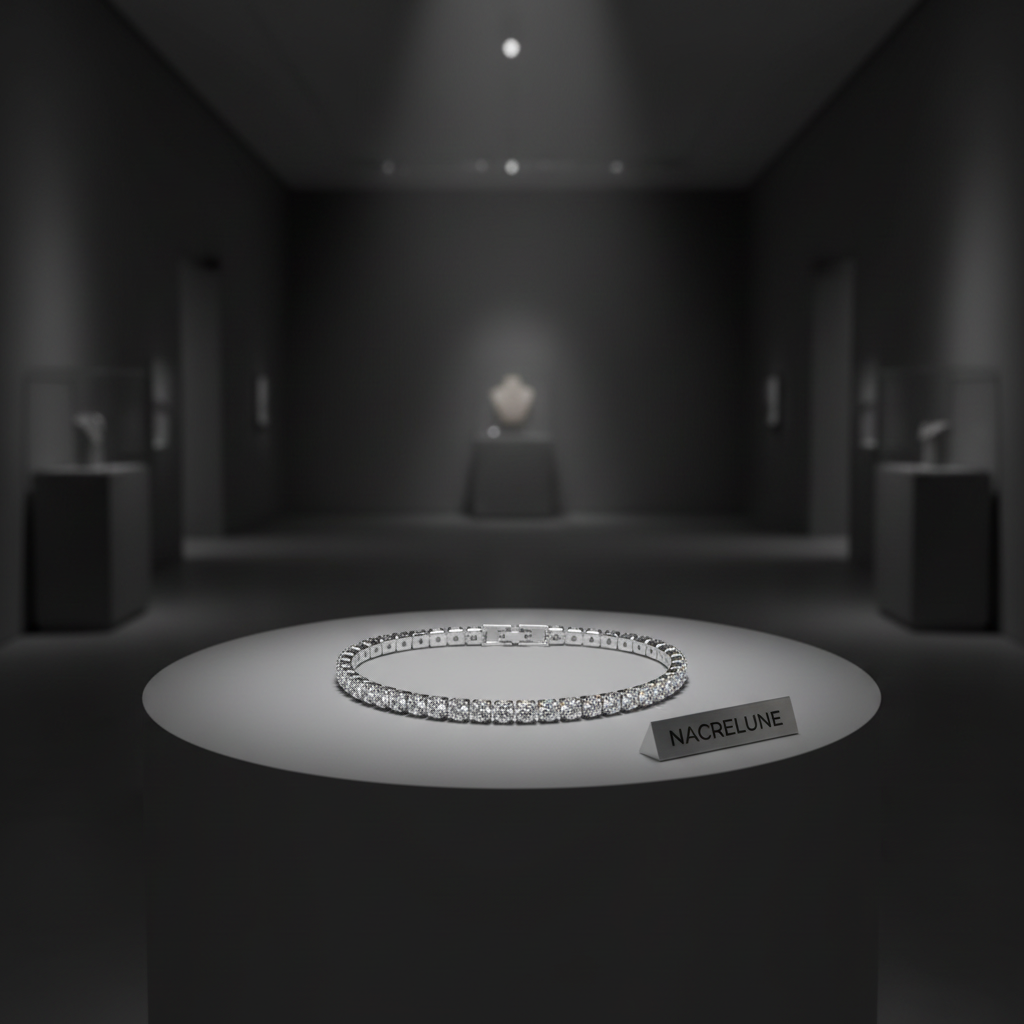 Bracelet zirconia musée piédestal