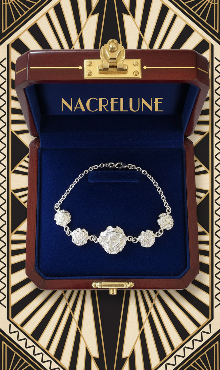 Bracelet Argent 925 en Forme de Rose - Motif Floral Sculpte | NACRELUNE NACRELUNE bracelet