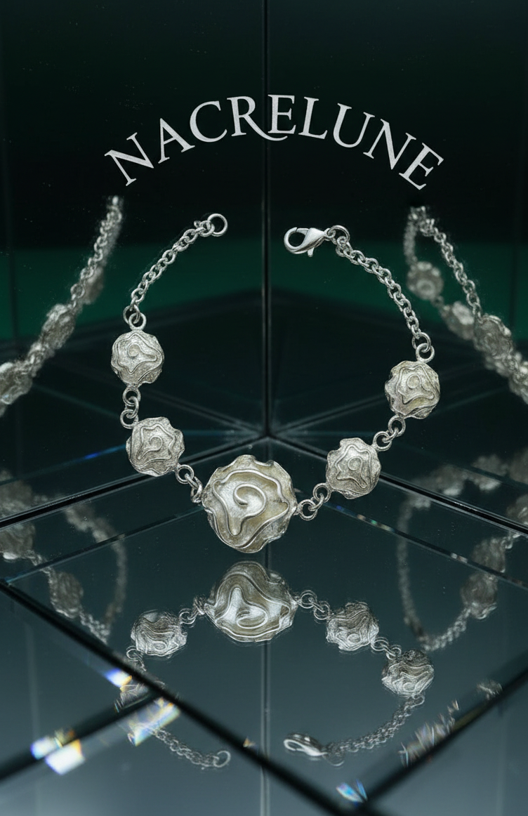 Bracelet Argent 925 en Forme de Rose - Motif Floral Sculpte | NACRELUNE NACRELUNE bracelet
