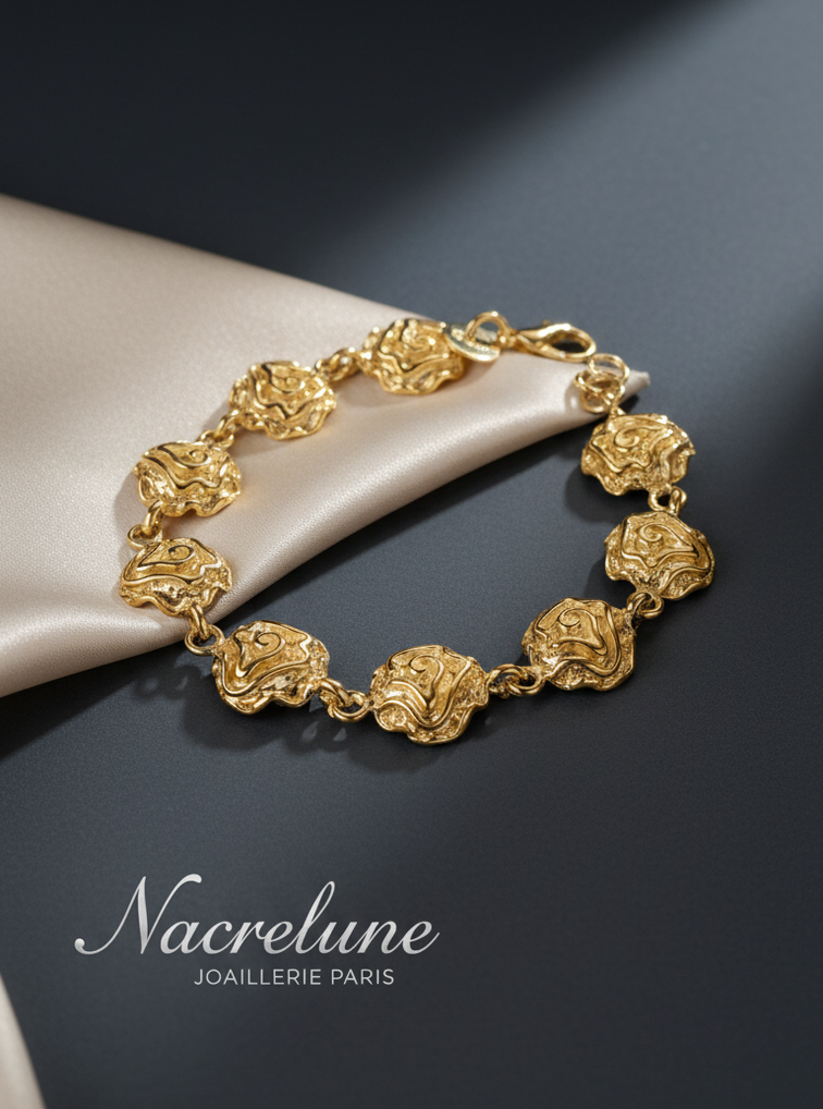 Bracelet Roses Plaqué Or | Argent 925 | Nacrelune NACRELUNE bracelet